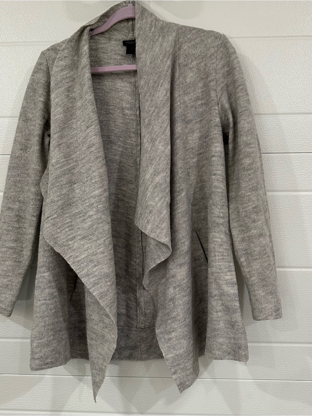 Ann Taylor factory Open Front Draped Cardigan Sweater,wool,medium,pockets